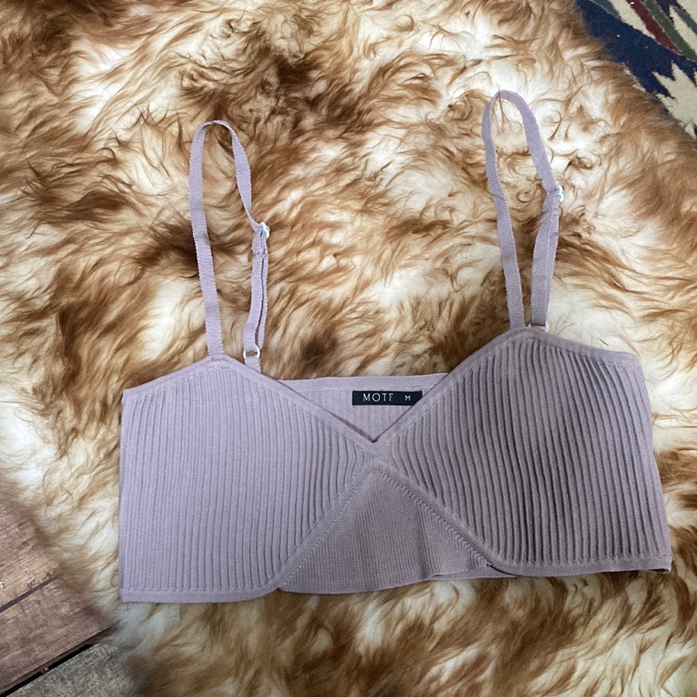 Ribbed Lavender Crop Top